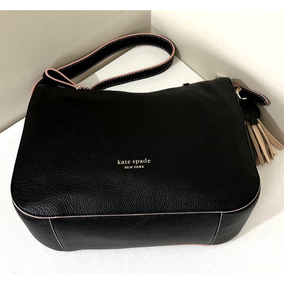 New Kate Spade Anyday Medium Shoulder Bag Pebble Leather Black multi - Picture 4 of 6
